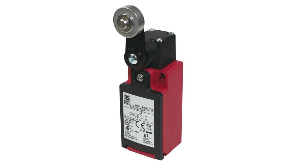Limit Switch, Roller Lever, Plastic, 1NO / 1NC, 10A, Snap Action, Screw Terminal